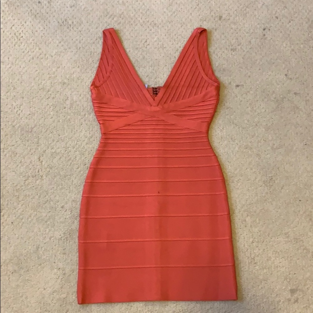 Auth Herve Leger Bandage Dress in Chili Red XS